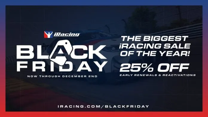 iracing black friday 2024 header