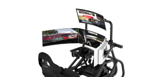 FANATEC Triple Monitor Expansion Kit BLACK 03 compare overheard