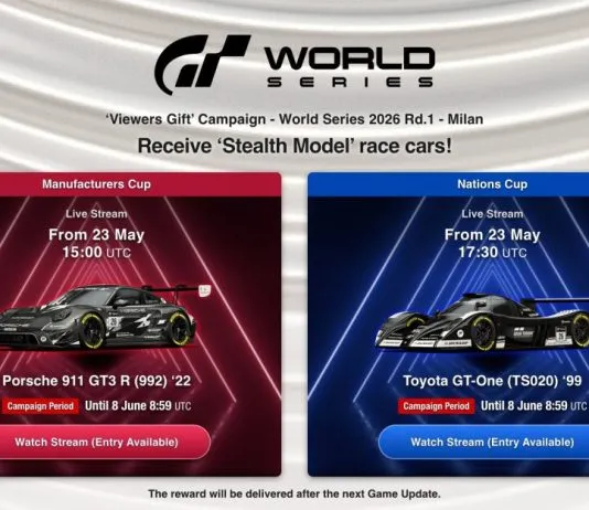 Gran Turismo 7 to Give Away Two Exclusive “Stealth Models” During GT World Series 2026 in Milan Gran Turismo 7 Stealth Modes Gift GT World Series 2026 Milan