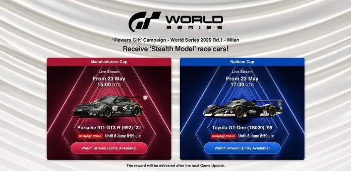 Gran Turismo 7 Stealth Modes Gift GT World Series 2026 Milan