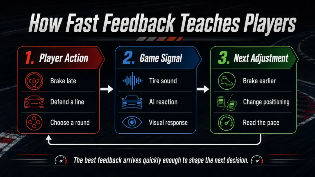 Three stage gaming feedback loop